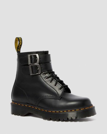 Dr Martens 1460 Smooth Buckle Kožené Čižmy Panske Čierne | 0259-TNCOM